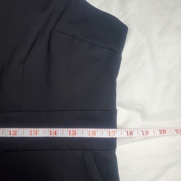 REITMANS Square Neck Sleeveless Sheath Black Dress Metal Eyelet Front Slit - Picture 10 of 14